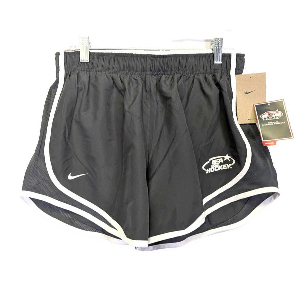 NEW Official USA HOCKEY Nike Womens Tempo Shorts Size M Gray Running Dri-Fit